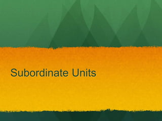 Subordinate Units 
 