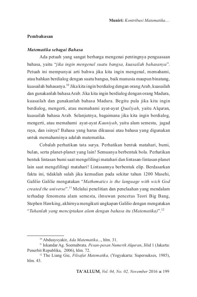 Kontribusi Matematika Dalam Konteks Fikih