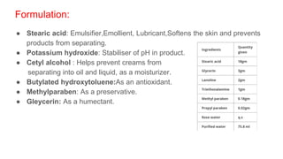 Formulation and preparation of cold cream and vanishing cream | PPT