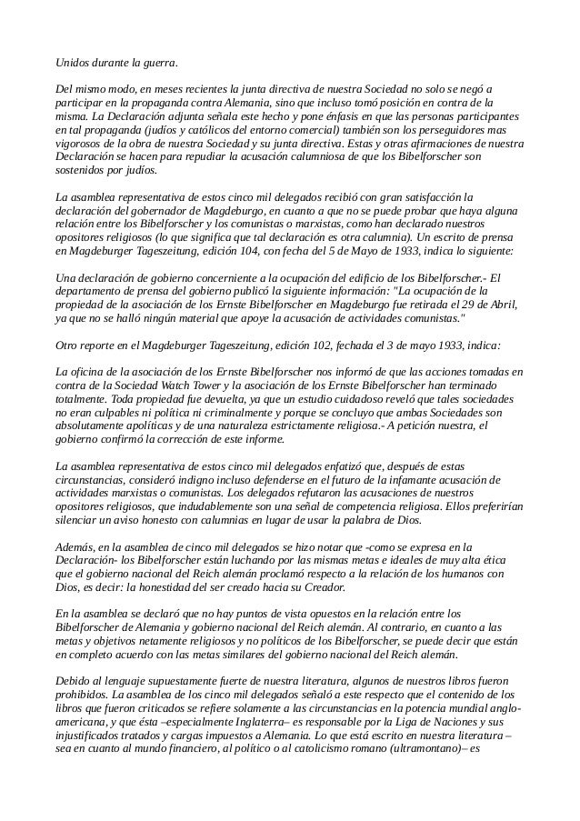 1933 carta de rutherford a hitler y la declaracion de los 