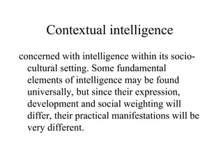 Intelligence Theories_Intelligence Theories | PPT