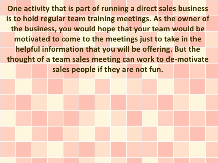 Direct Sales Team Training Game For Fun Meetings