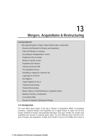 Mergers and Acquisitions IB | PDF