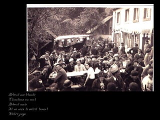 Debout ma blondeDebout ma blonde
Chantons au ventChantons au vent
Debout amieDebout amie
Il va vers le soleil levantIl va vers le soleil levant
Notre paysNotre pays
 