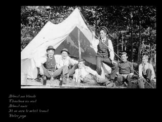 Debout ma blondeDebout ma blonde
Chantons au ventChantons au vent
Debout amieDebout amie
Il va vers le soleil levantIl va vers le soleil levant
Notre paysNotre pays
 