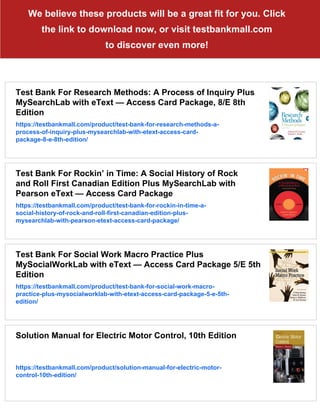 Test Bank For Research Methods, Design, and Analysis Plus MySearchLab ...