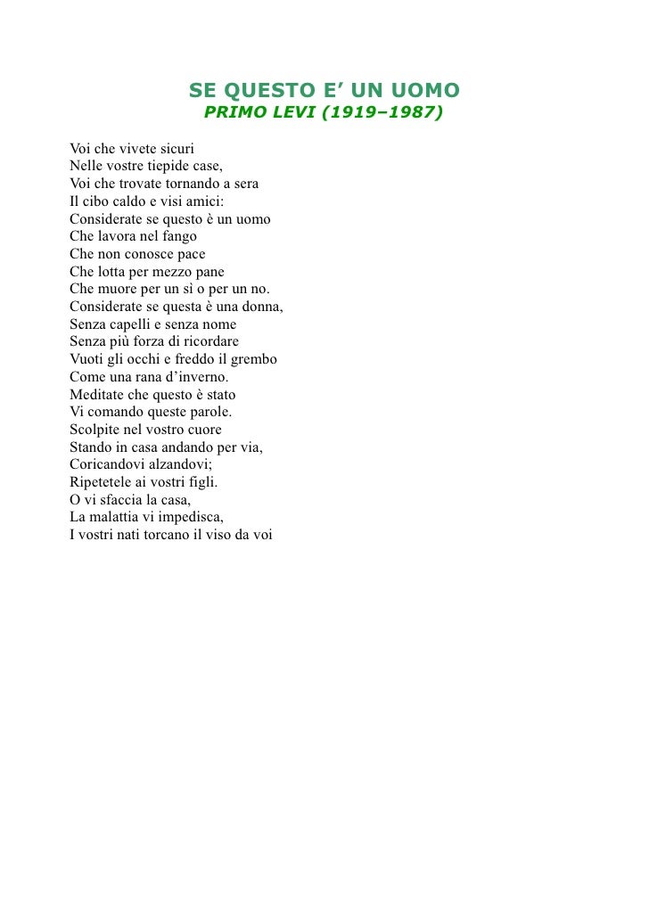 Se Questo ? Un Uomo Analisi Poesia asseenate Se Questo ? Un Uomo Analisi Poesia asseenate