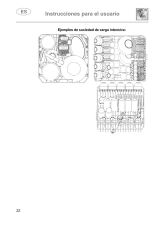 Instrucciones para el usuario
22
Ejemplos de suciedad de carga intensiva:
 