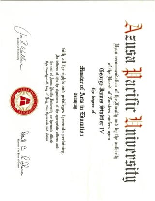MEd. Masters Diploma