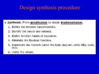Design synthesis procedureDesign synthesis procedure
 