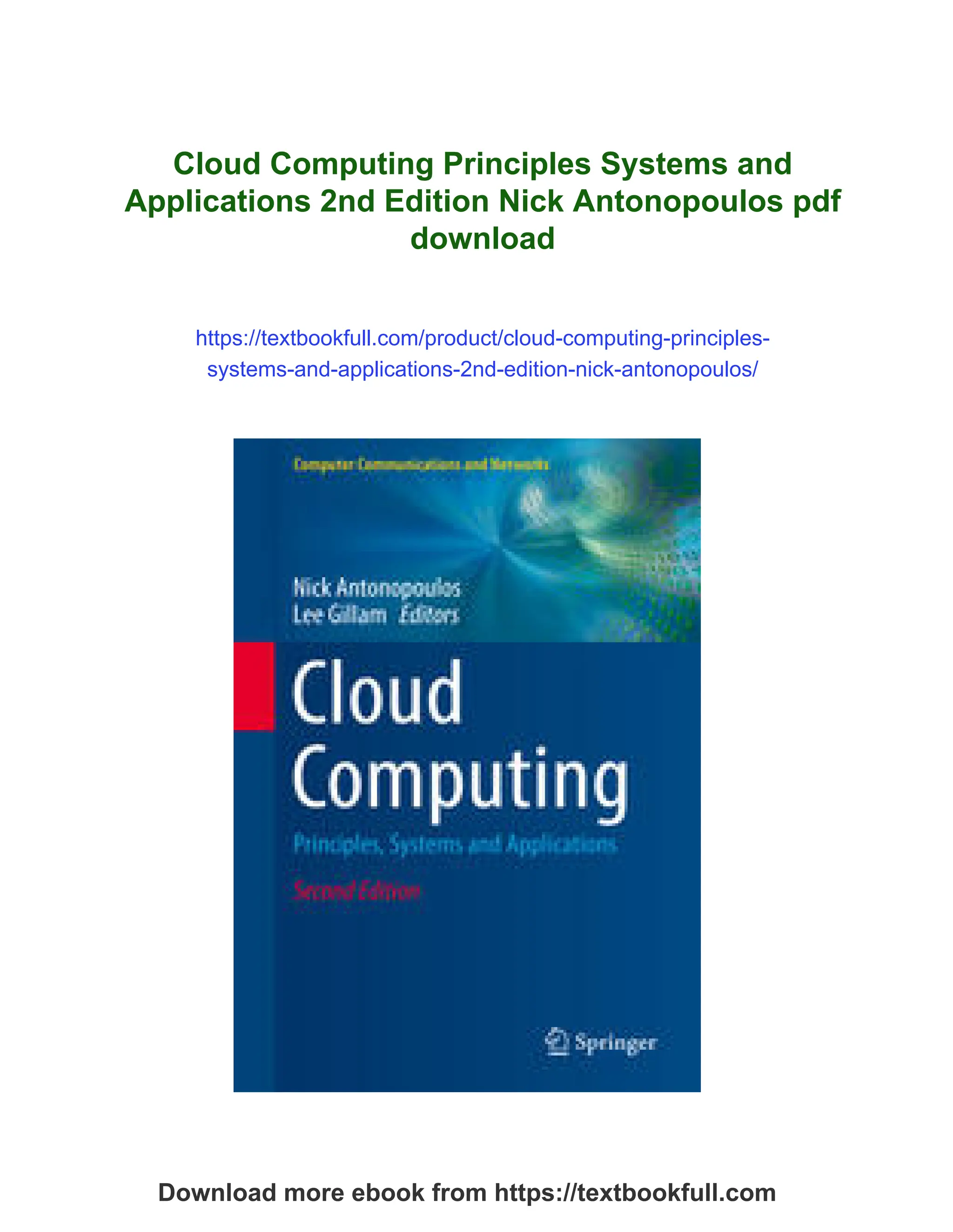 Cloud Computing Principles Systems and Applications 2nd Edition Nick  Antonopoulos | PDF