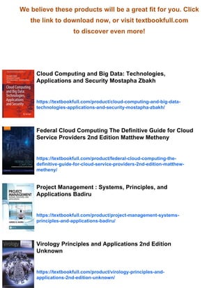Cloud Computing Principles Systems and Applications 2nd Edition Nick ...