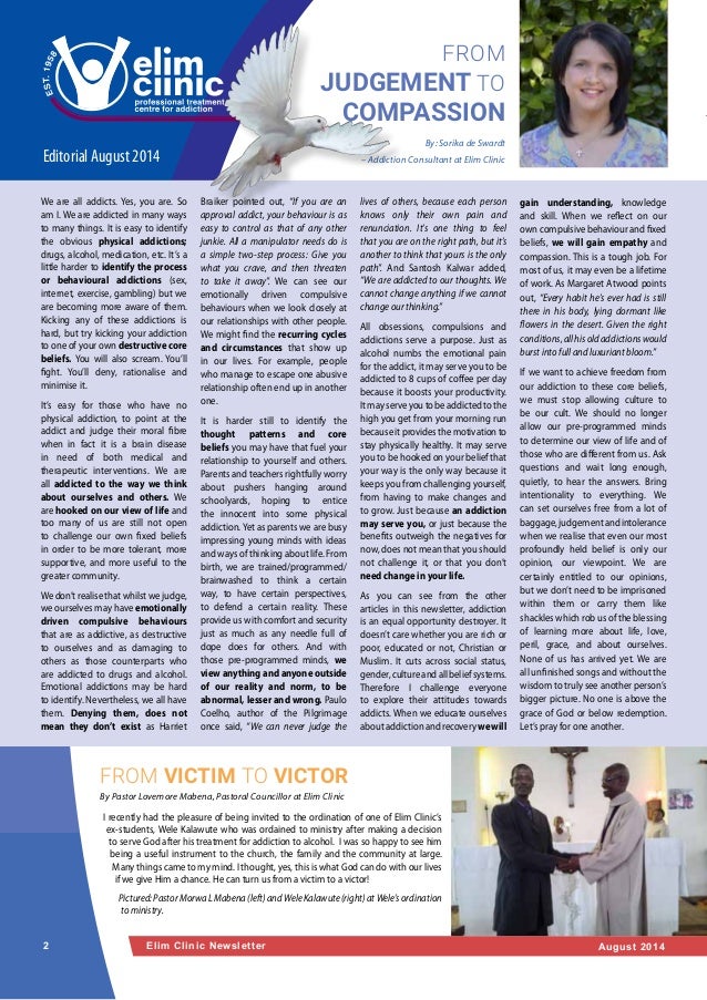 Elim Clinic Newsletter Aug 2014
