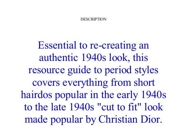 E Books 1940s Hairstyles By Daniela Turudich Full Pdf