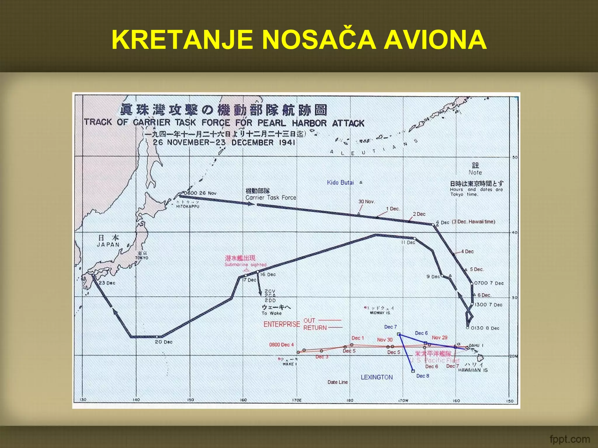 KRETANJE NOSAČA AVIONA
 
