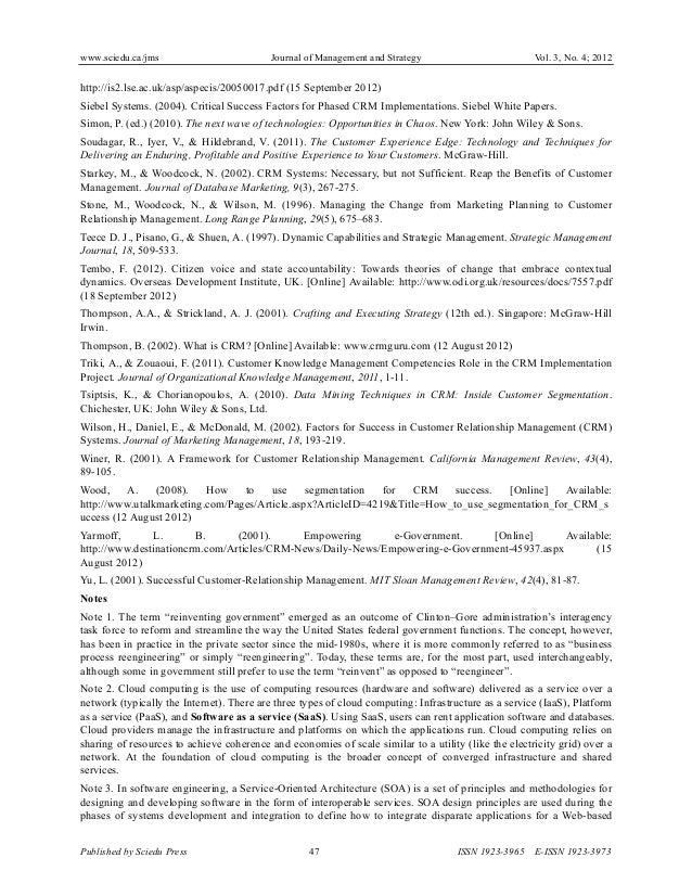 critical success factors of crm technological initiatives pdf