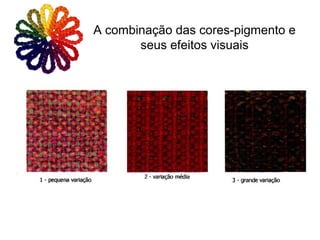 A combinação das cores-pigmento e
seus efeitos visuais
 