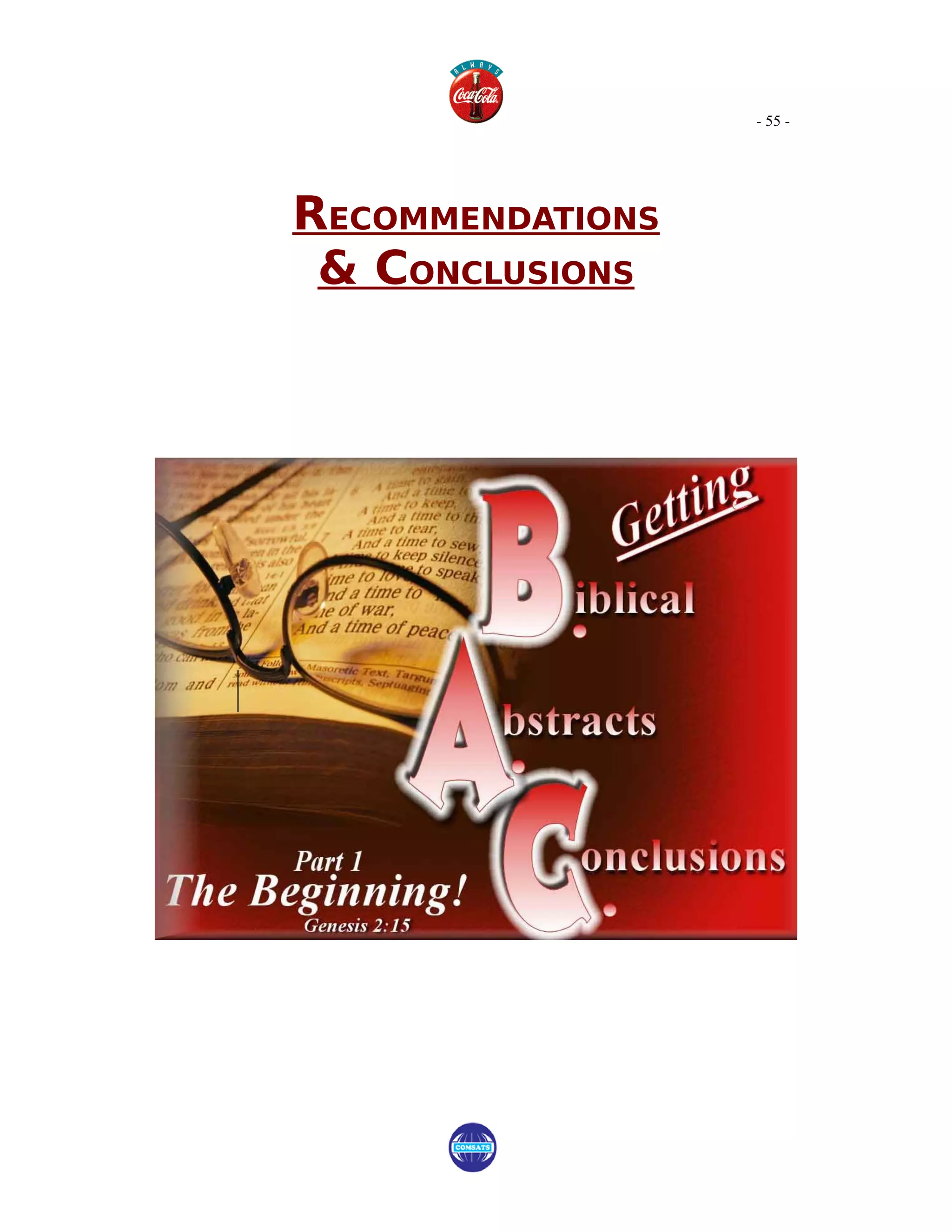 - 55 -




RECOMMENDATIONS
 & CONCLUSIONS
 