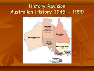 History RevisionHistory Revision
Australian History 1945 - 1990Australian History 1945 - 1990
 