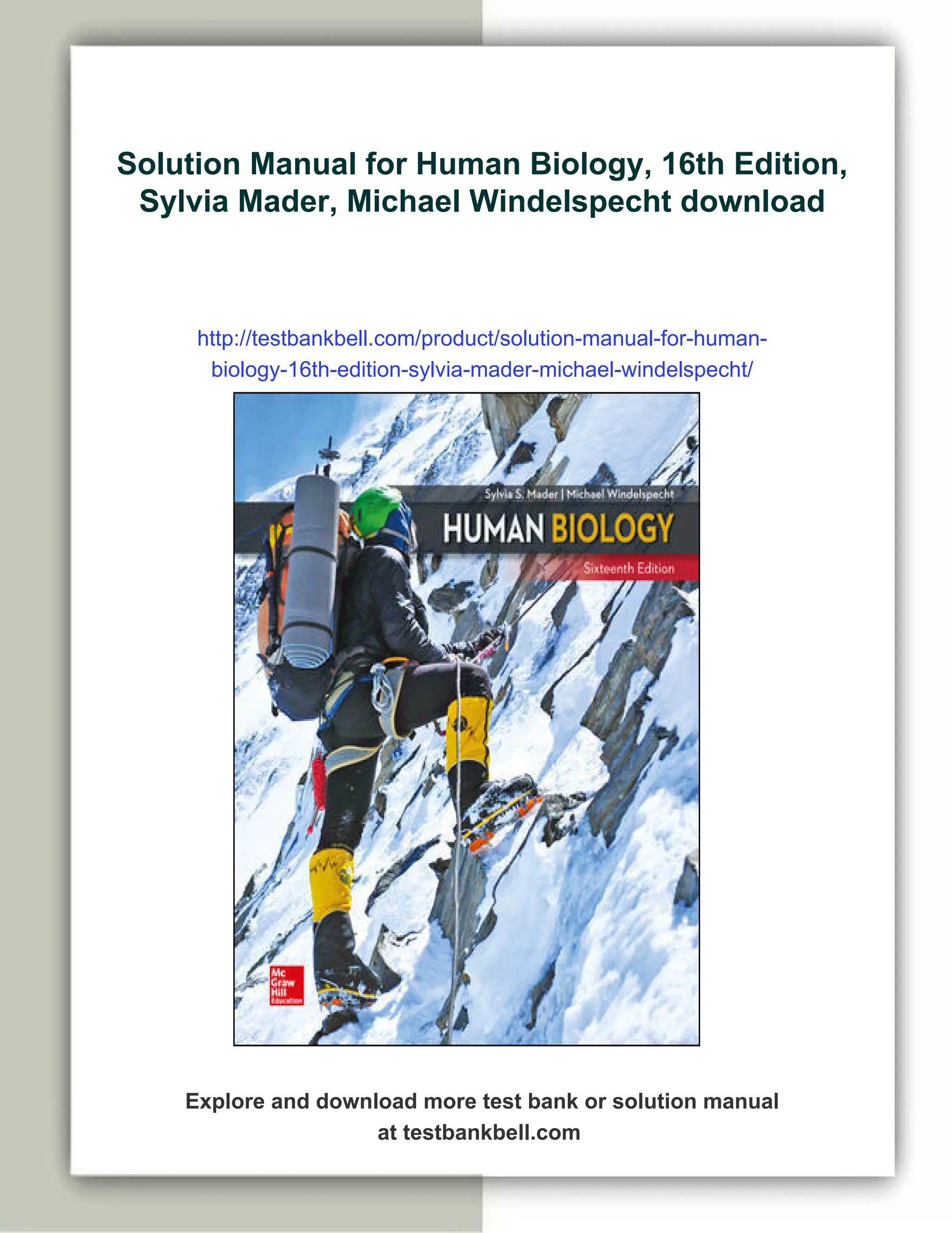 Solution Manual for Human Biology, 16th Edition, Sylvia