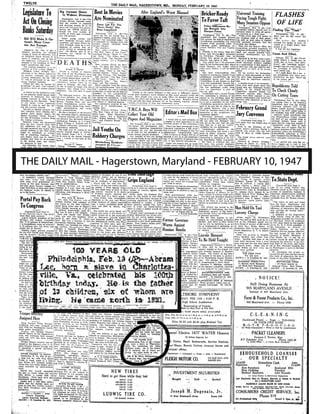 THE DAILY MAIL - Hagerstown, Maryland - FEBRUARY 10, 1947
 