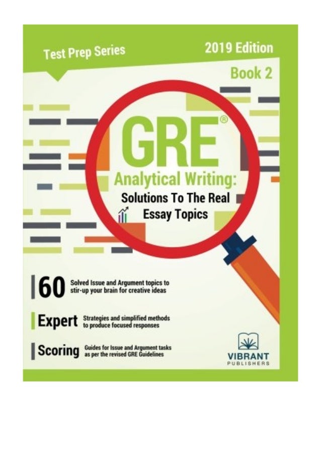 GRE Analytical Writing PDF Vibrant Publishers Solutions To The Real