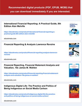 International Financial Reporting & Analysis, 8th Edition Carien Van ...