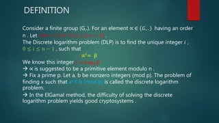 DISCRETE LOGARITHM PROBLEM | PPT