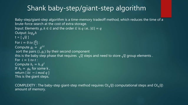 DISCRETE LOGARITHM PROBLEM | PPT