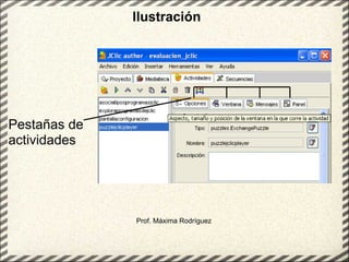 Ilustración Prof. Máxima Rodríguez Pestañas de actividades 