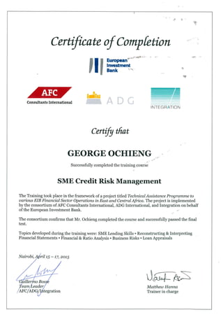 EIB Credit Risk Mgt Cert