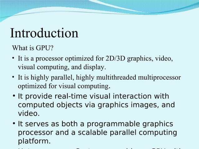 19564926 Graphics Processing Unit Ppt 19564926 Graphics Processing Unit Ppt