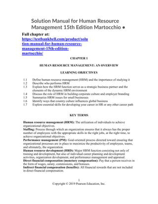 Solution Manual for Human Resource Management 15th Edition Martocchio ...