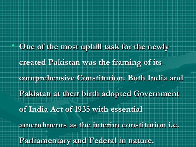 constitution of pakistan 1 (1) pakistan shall be federal republic to be known as the islamic republic of pakistan, hereinafter referred to as pakistan (2) the territories of pakistan shall comprise-. constitution of pakistan 1 (1) pakistan shall be federal republic to be known as the islamic republic of pakistan, hereinafter referred to as pakistan (2) the territories of pakistan shall comprise-.