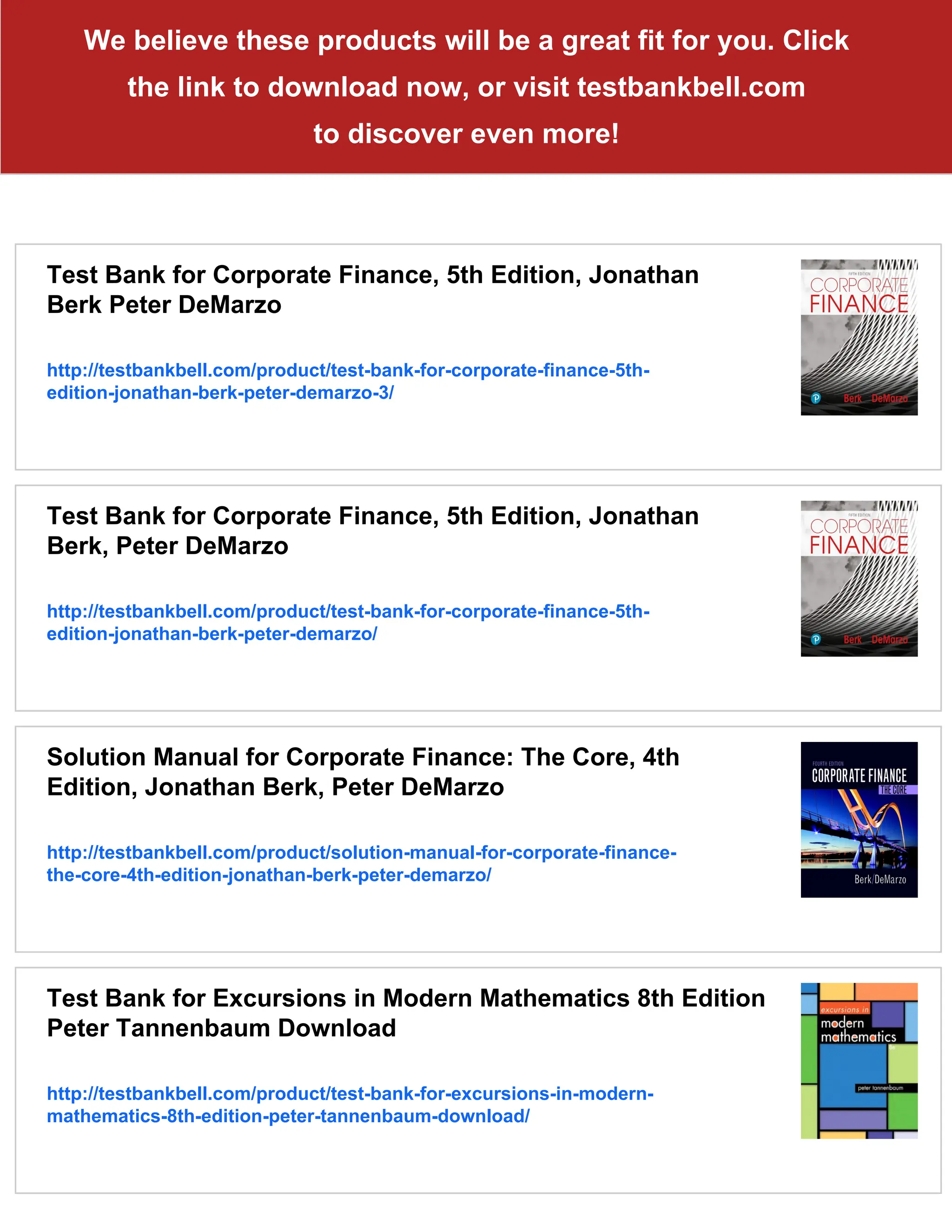 Solution Manual for Corporate Finance, 5th Edition, Jonathan Berk, Peter  DeMarzo | PDF