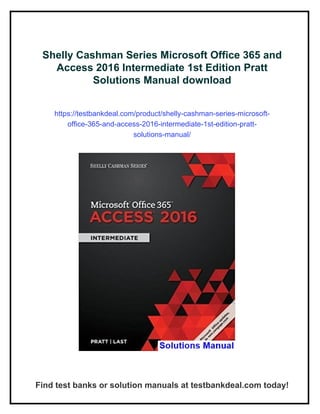 Shelly Cashman Series Microsoft Office 365 and Access 2016 Intermediate ...