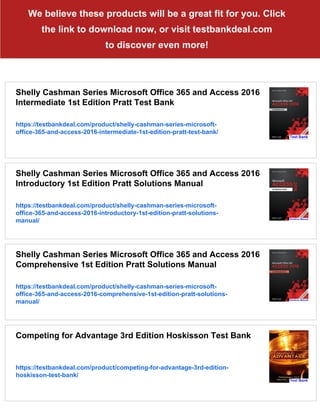 Shelly Cashman Series Microsoft Office 365 and Access 2016 Intermediate ...