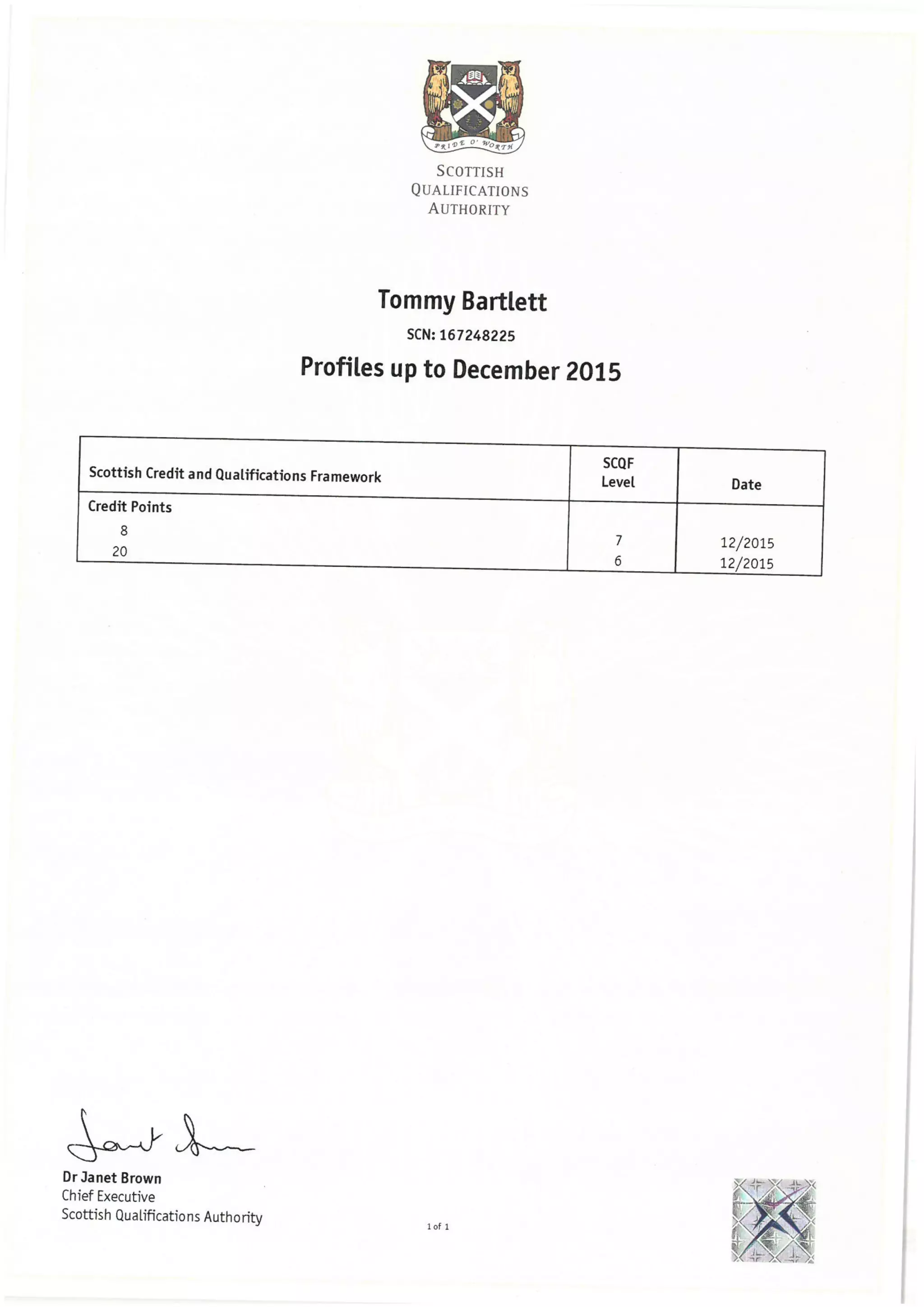 ROV Certificates & BECM Matrix