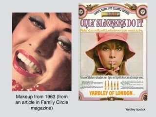 Yardley lipstick
Makeup from 1963 (from
an article in Family Circle
magazine)
 