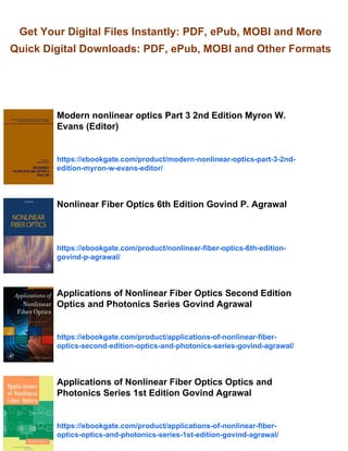 Modern nonlinear optics Part 2 2nd Edition Myron W. Evans (Editor) | PDF