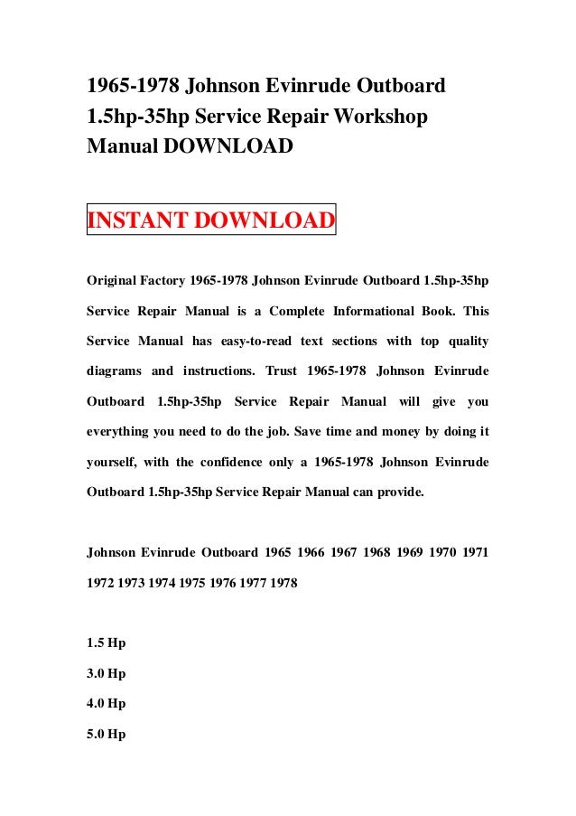 johnson 15 hp outboard manual free download