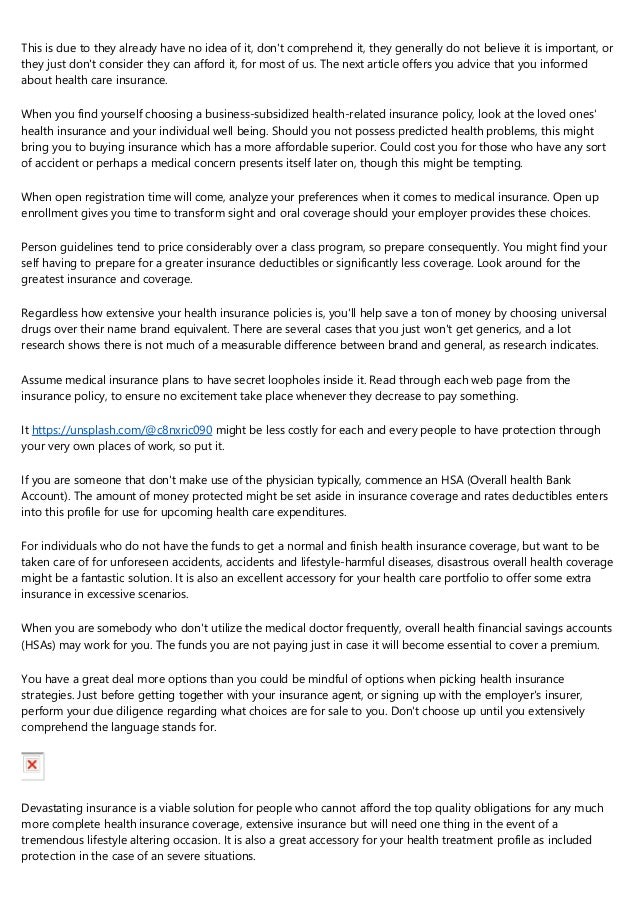 if you have health insurance through your employer