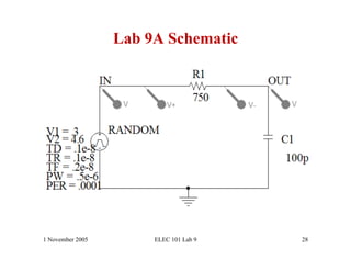 Lab 9A Schematic




1 November 2005        ELEC 101 Lab 9   28
 