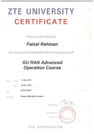 GU RAN Advanced Operation Course