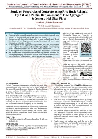 Study on Properties of Concrete using Rice Husk Ash and Fly Ash as a ...