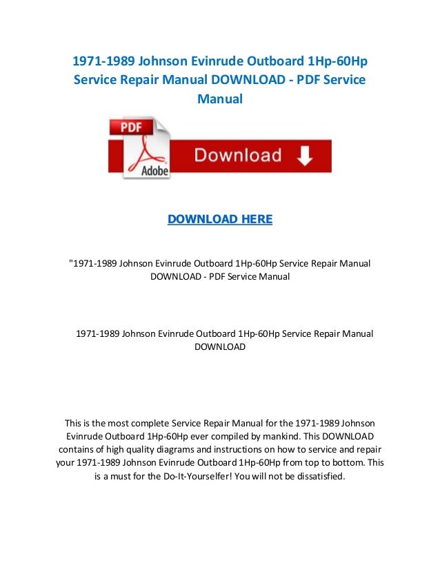 Evinrude Manual 5393 Download