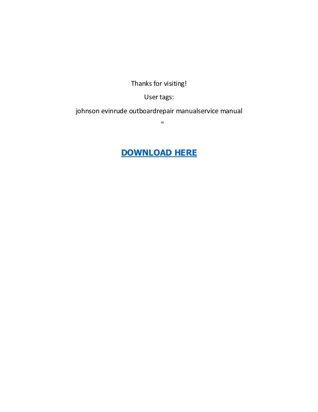 1998 25hp Johnson Workshop Manual