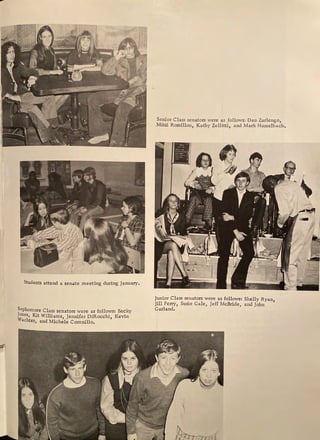 Students attend a senate meeting during January.
Sophomore Class senators were as follows: Becky
Jones, Kit Williams, Jennifer DiRocchi, Kevin
Wachter, and Michele Comnillo,
Senior Class senators were as follows: Dan Zarlengo,
Mitzi Rossillon, Kathy Zellitti, and Mark Hasselbach,
Junior Class senators were as follows: Shelly Ryan,
Jill Perry, Susie Gale, Jeff McBride, and John
Garland.
 