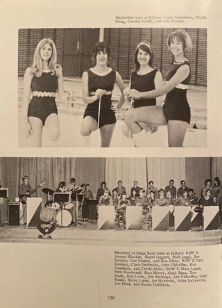 138
Majorettes were as .follows: Cindy Haberkorn, Phyllis
Haag, Carolee Hardy, and Lori McLain.
Members of Stage Band were as follows: ROW 1:
Joanne Kloeker, Sherri Leggett, Rich Jaggi, Jim
Sawyer, Don Frazier, and Ken Allen. ROW 2: Paul
Dawson, Clark Driftmier, Lynn Ulshoffer, Ken
Gaeddert, and Calvin Hada. ROW 3: Mary Laspe,
Pete Woodward, Stan Mowry, Mark Baca, Don
Stark, Don Loose, Jim Zarlengo, Lee Ulshoffer, G_ary
Route, Steve Loper, Joe Haywood, Mike DeSaverio,
Lon Estes, and Donna Horlbeck,
 