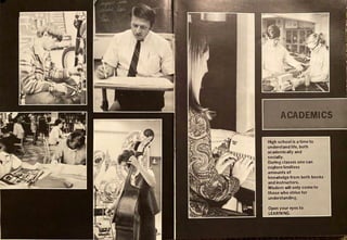 High school is a time to
understand life, both
academically and
socially.
During classes one can
explore limitless
amounts of
knowledge from both books
and instructors.
Wisdom will only come to
those who strive for
understanding.
 